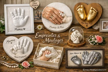 Idées d’empreintes et moulages de mains et pieds pour un cadeau sentimental à mamie