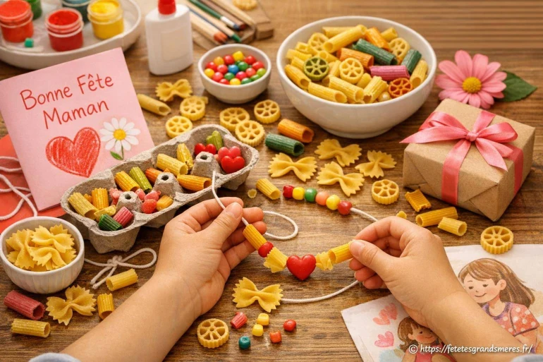 Fabriquer un collier de nouilles pour la fête des mères : guide facile et créatif