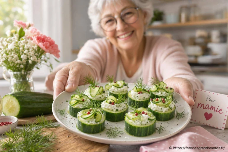 Bouchées de concombre toutes fraîches pour mamie : idées gourmandes et faciles