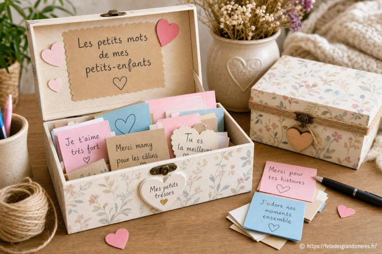 Idées DIY de boîtes à souvenirs pour conserver les petits mots doux des petits-enfants