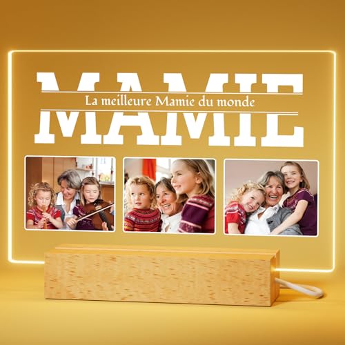 Bemaystar Cadeau Mamie Personnalisé - Cadre Photo Personnali