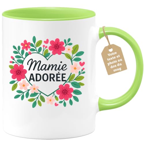 quotedazur Café-Croissant - Mug Mamie Personnalisé - Mamie A