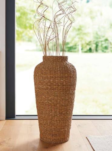 Dekoleidenschaft grand vase décoratif en jonc de mer vase de
