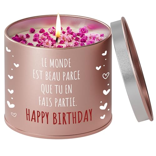 Tulolvae Cadeau Anniversaire Femme, Bougie Parfumée Cadeaux,