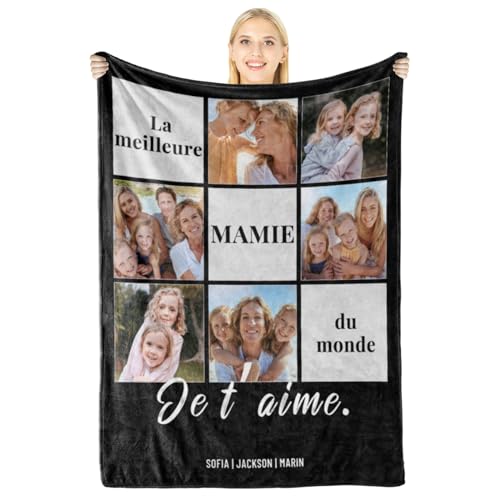 Cadeau Mamie Personnalisés - 100% Flanelle Plaid Personnalis
