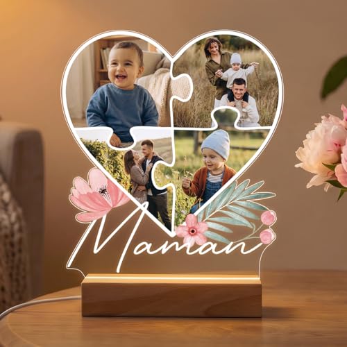 Pictalia - Lampe Photo Personnalisée Maman - Idée Cadeau Fêt