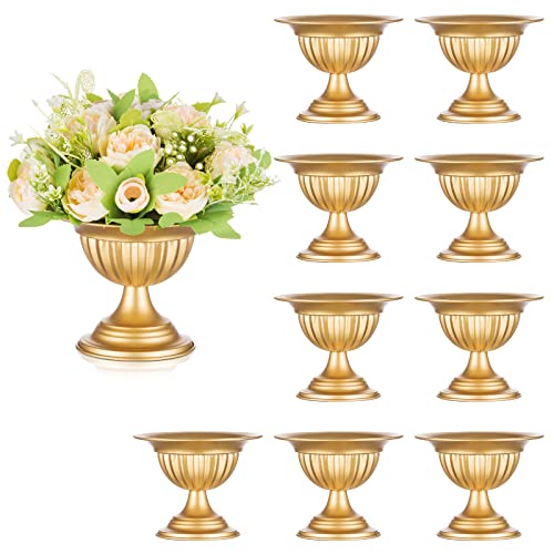 Sziqiqi Vase Mariage Doré: 13 cm Haut Vase Urne Centre de Ta
