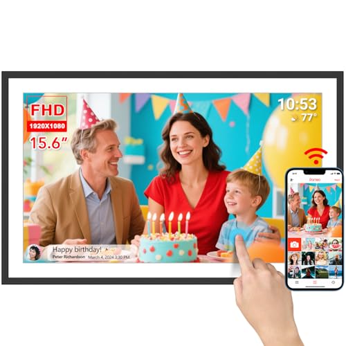 Cadre Photo Numérique FRAMEO 15,6 pouces Extra Grand WiFi av